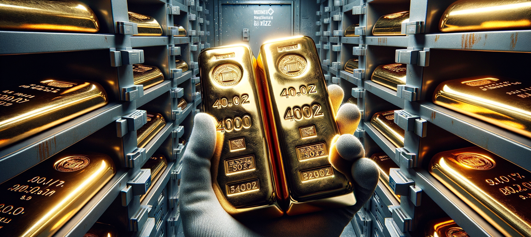 Gold bars 400oz vault Russia technician — gold price 2340 investment mining